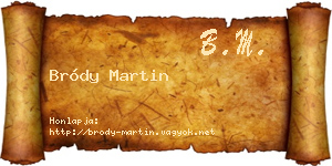 Bródy Martin névjegykártya